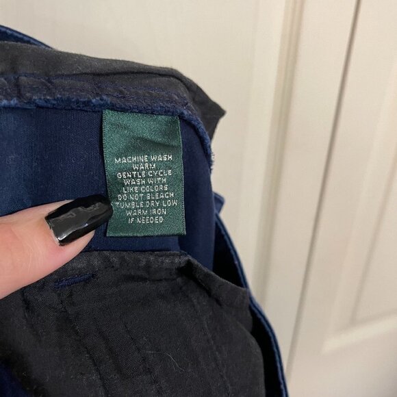 Lauren Ralph Lauren Women's Blue Zip Pockets Straight Leg Stretch Pants Size 10 - Picture 6 of 8